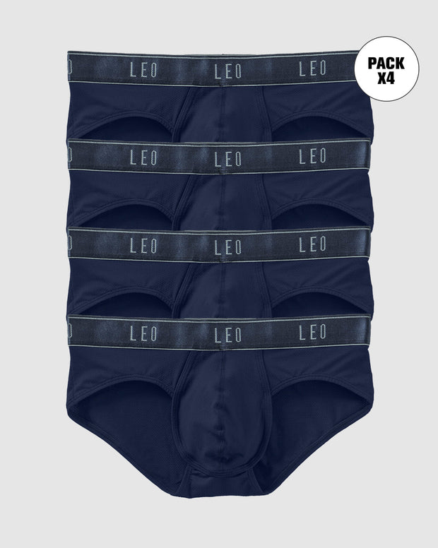 Paquete x4 bóxers brief de alta transpiración en microfibra ideal para uso diario