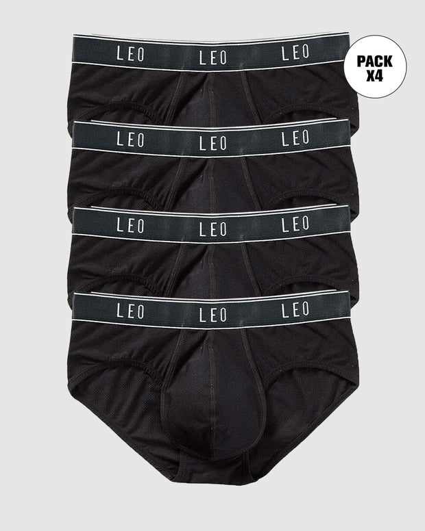 Paquete x4 bóxers brief de alta transpiración en microfibra ideal para uso diario