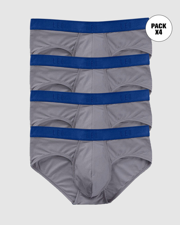 Paquete x4 bóxers brief de alta transpiración en microfibra ideal para uso diario