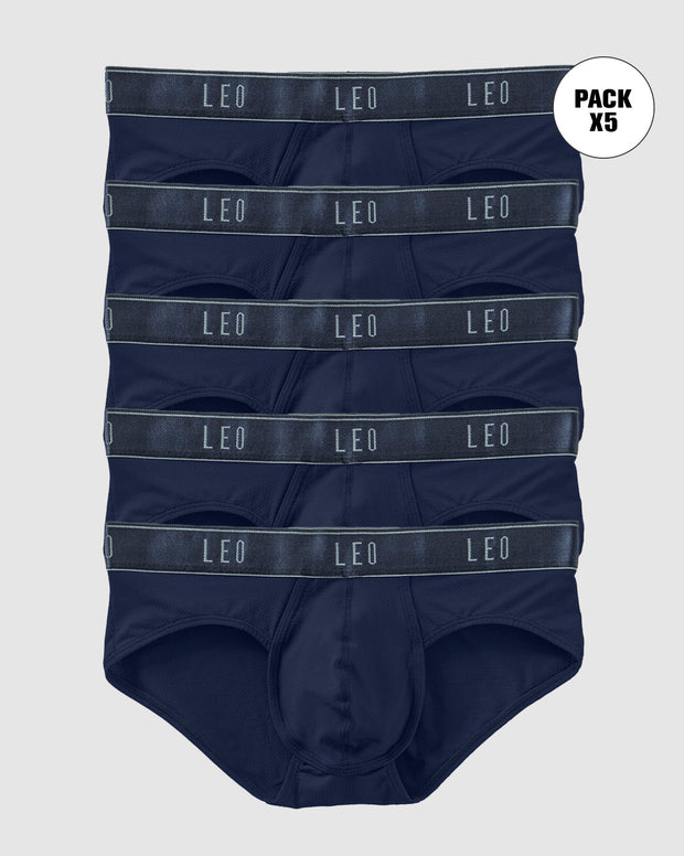 Paquete x5 bóxers brief de alta transpiración en microfibra ideal para uso diario