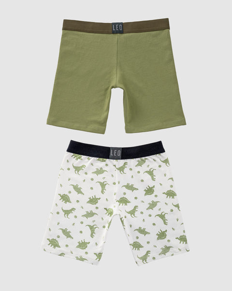 Paquete x2 bóxer largo para niño#color_s12-verde-claro-marfil-estampado-dinosaurio