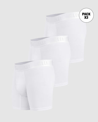 Paquete x3 bóxers medio diseño ergonómico ultrafresco y cómodo en microfibra#color_000-blanco