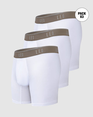 Paquete x 3 bóxers medios diseño ergonómico ultrafresco y cómodo en microfibra#color_003-blanco