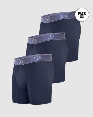 Paquete x 3 bóxers medios diseño ergonómico ultrafresco y cómodo en microfibra#color_059-azul-oscuro