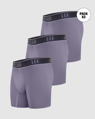 Paquete x 3 bóxers medios diseño ergonómico ultrafresco y cómodo en microfibra#color_085-azul-grisaceo