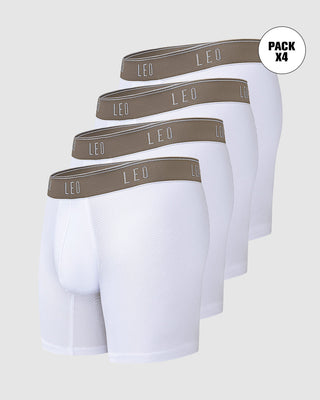 Paquete x 4 bóxers medio diseño ergonómico ultrafresco y cómodo en microfibra#color_003-blanco