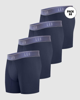 Paquete x 4 bóxers medio diseño ergonómico ultrafresco y cómodo en microfibra#color_059-azul-oscuro