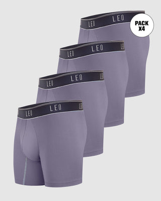 Paquete x 4 bóxers medio diseño ergonómico ultrafresco y cómodo en microfibra#color_085-azul-grisaceo