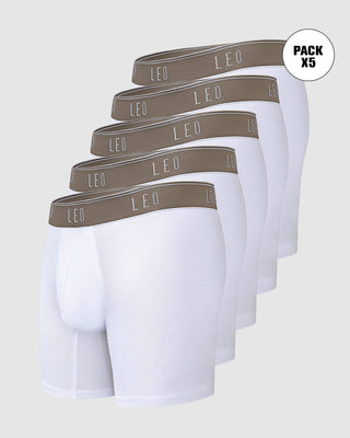 Paquete x 5 bóxers medio diseño ergonómico ultrafresco y cómodo en microfibra#color_003-blanco