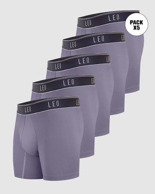 Paquete x 5 bóxers medio diseño ergonómico ultrafresco y cómodo en microfibra#color_085-azul-grisaceo