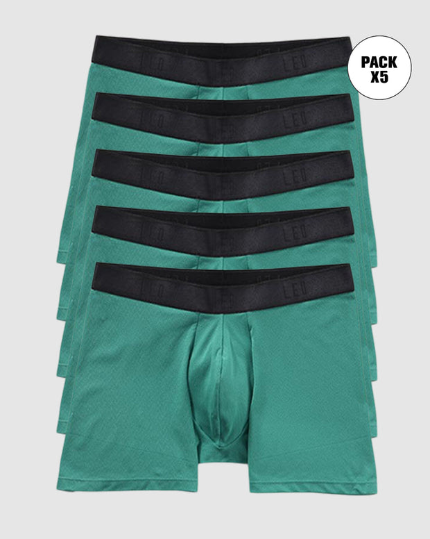Paquete x5 bóxers medio diseño ergonómico ultrafresco y cómodo en microfibra