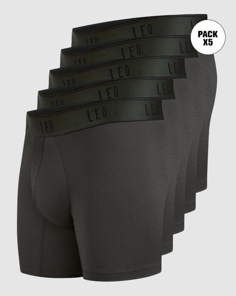 Paquete x 5 bóxers medio diseño ergonómico ultrafresco y cómodo en microfibra#color_718-fondo-gris-claro