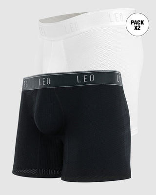 Paquete x 2 bóxers de tela texturizada, secado rápido, microfibra#color_s01-blanco-negro