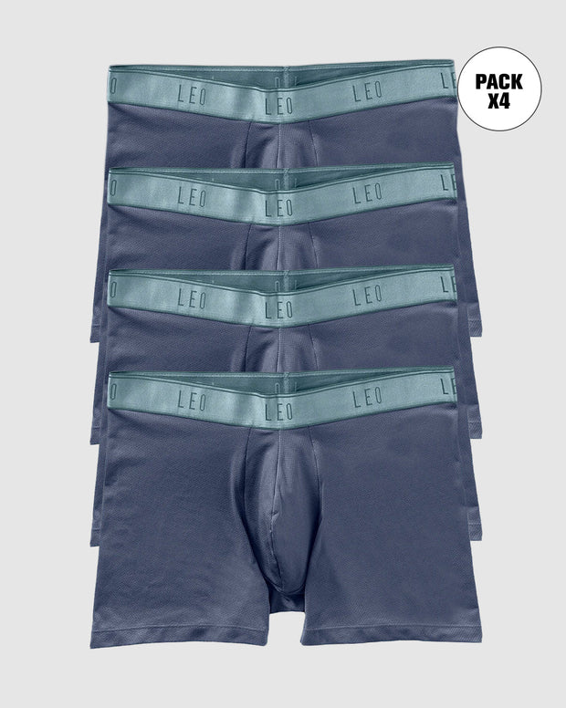 Paquete x4 bóxers medio diseño ergonómico ultrafresco y cómodo en microfibra