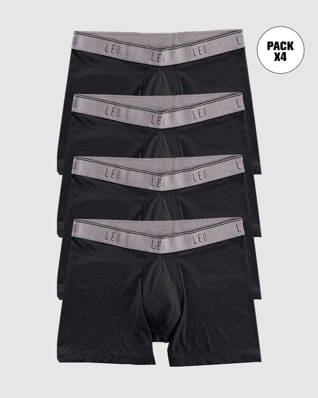 Paquete x4 bóxers medio diseño ergonómico ultrafresco y cómodo en microfibra