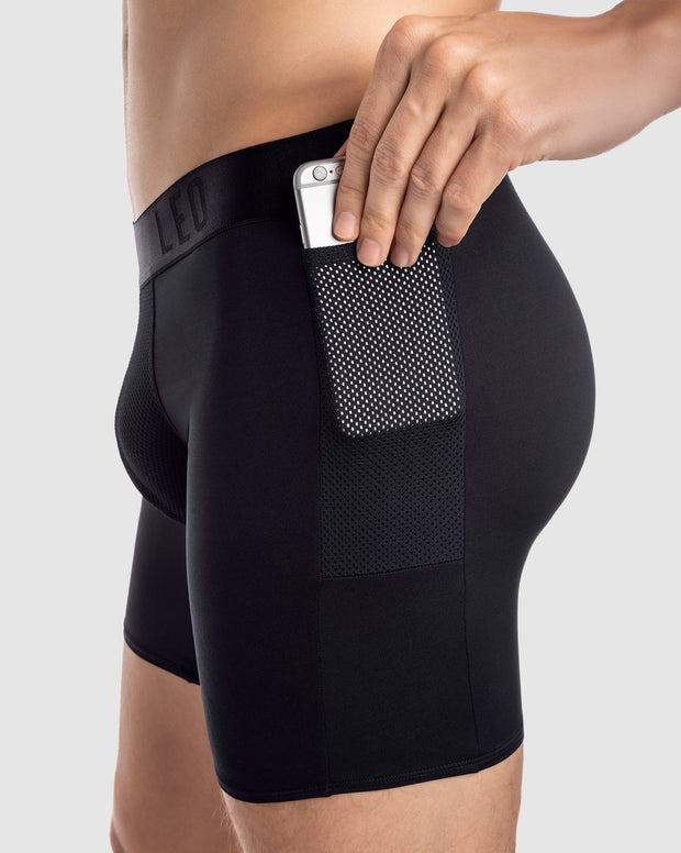 Paquete x 2 bóxers deportivos en microfibra con bolsillo lateral