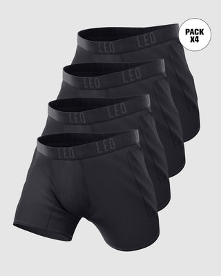 Paquete x 4 bóxers deportivos con bolsillo lateral en microfibra#color_700-negro
