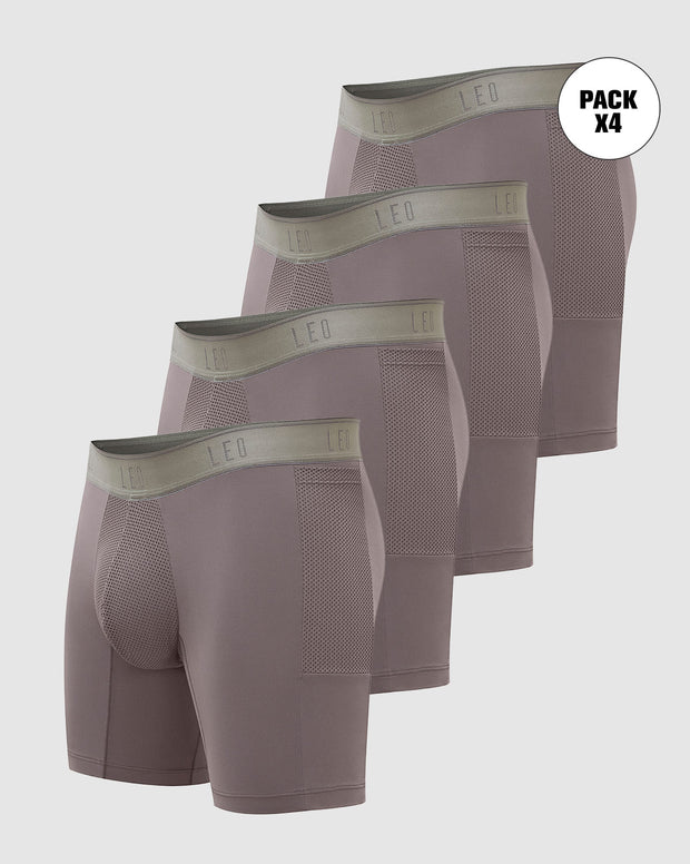 Paquete x 4 bóxers deportivos con bolsillo lateral en microfibra