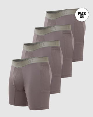 Paquete x 4 bóxers deportivos con bolsillo lateral en microfibra#color_751-gris-oscuro