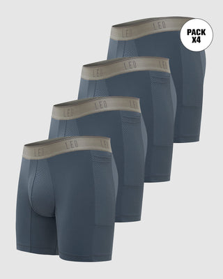 Paquete x 4 bóxers deportivos con bolsillo lateral en microfibra#color_776-gris-oscuro