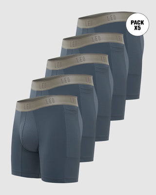 Paquete x 5 bóxers deportivos con bolsillo lateral en microfibra#color_776-gris-oscuro