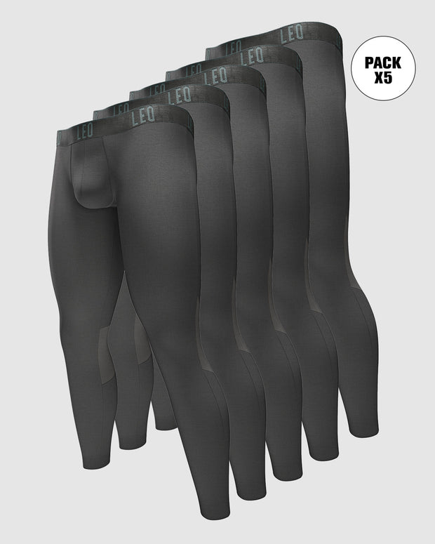 Paquete x5 licras deportivas en microfibra con mallas transpirables para hombre