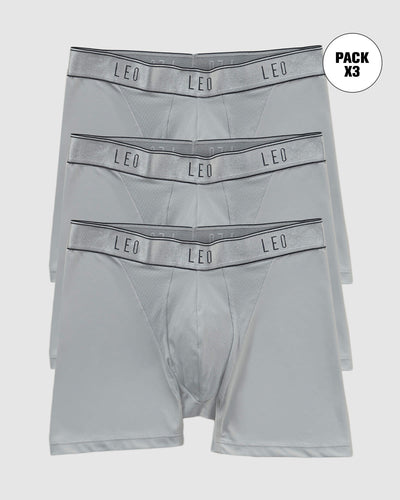 Paquete x 3 bóxers en microfibra con mallas transpirables frontales#color_778-gris-claro