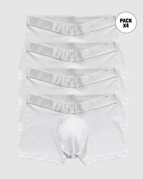 Paquete x 4 bóxers cortos con buen ajuste al cuerpo#color_000-blanco