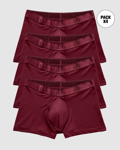 Paquete x 4 bóxers cortos con buen ajuste al cuerpo#color_174-rojo-oscuro