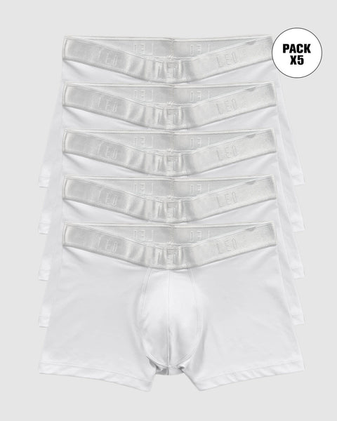Paquete x 5 bóxers cortos con buen ajuste al cuerpo#color_000-blanco