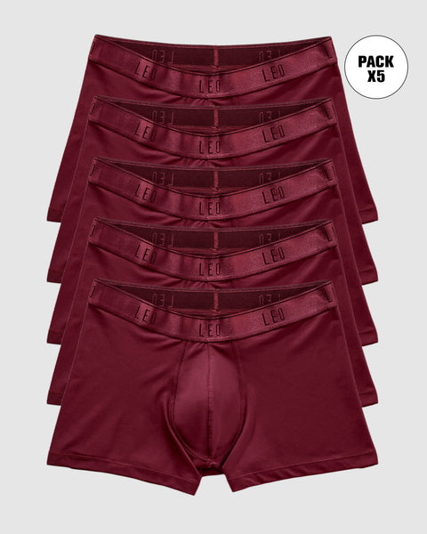 Paquete x 5 bóxers cortos con buen ajuste al cuerpo#color_174-rojo-oscuro