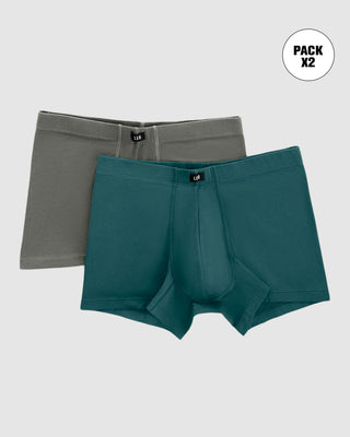 Paquete x 2 bóxers cortos en algodón#color_s04-verde-azul