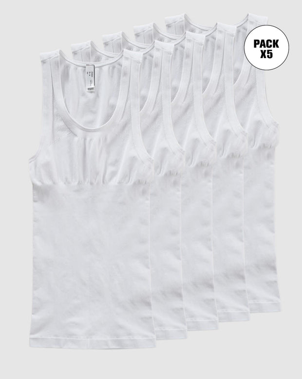 Paquete x5 camisetas ajustadas para hombre de compresión suave en microfibra