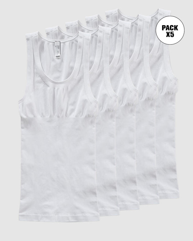 Paquete x5 camisetas ajustadas para hombre de compresión suave en microfibra