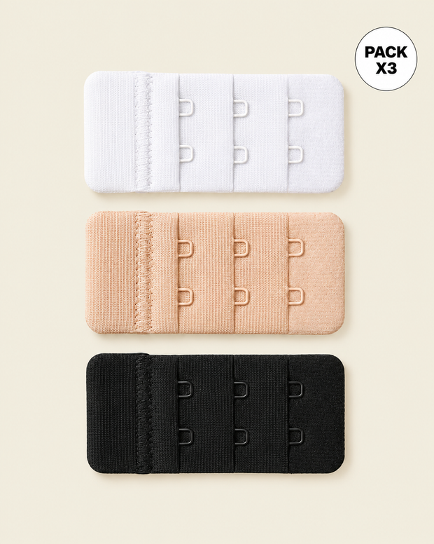 Paquete por 3 broches extensores ajusta tu brasier favorito a tu espalda