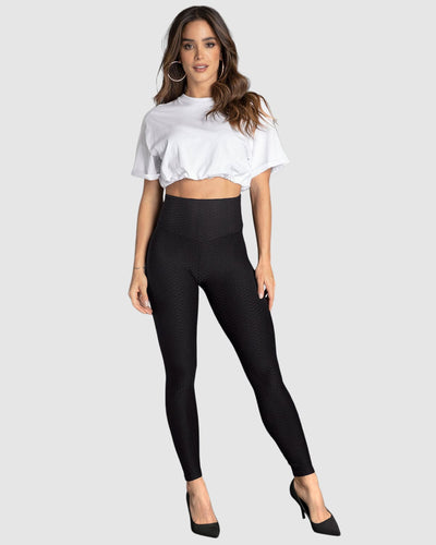 Legging levanta cola que moldea los glúteos y afina el abdomen y la cintura#color_700-negro