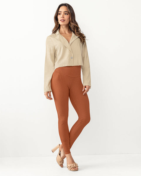 Legging levanta cola que moldea los glúteos y afina el abdomen y la cintura#color_a89-terracota-claro