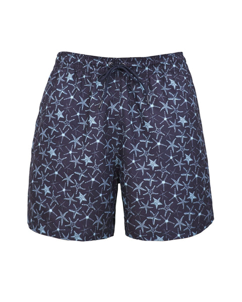 Pantaloneta corta de baño para hombre elaborada con pet reciclado#color_a12-estampado-estrella-de-mar-azul