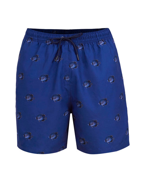 Pantaloneta corta de baño para hombre elaborada con PET reciclado#color_a13-estampado-azul-peces