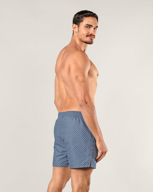 Pantaloneta de baño con malla interna y cintura ajustable