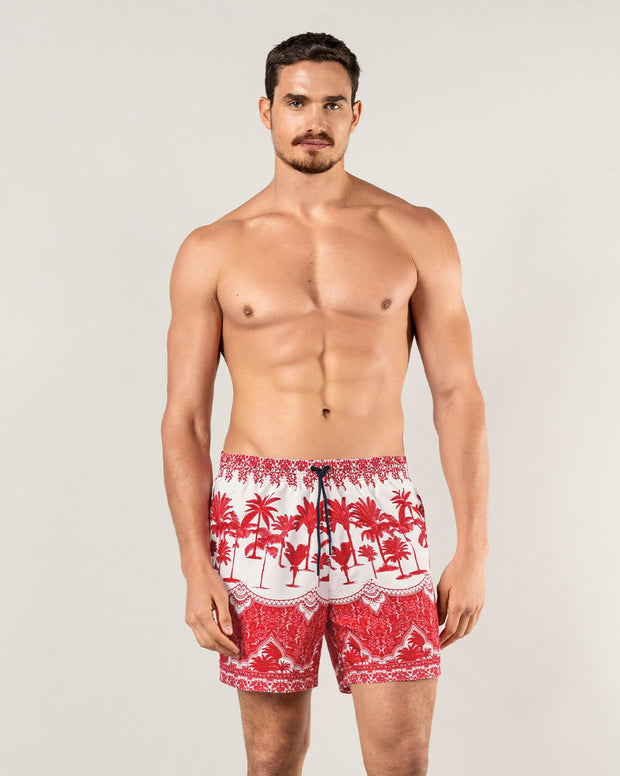 Pantaloneta de baño masculina con práctico bolsillo al lado derecho