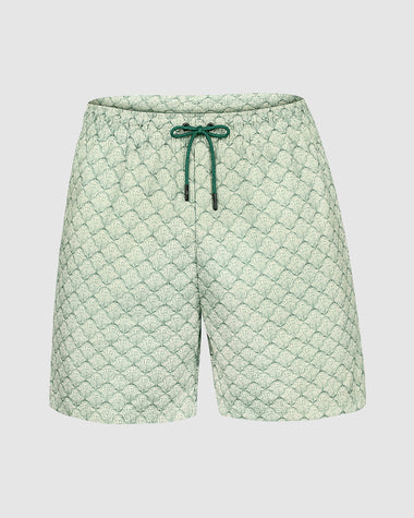 Pantaloneta de baño masculina con práctico bolsillo al lado derecho#color_061-fondo-verde-estampado
