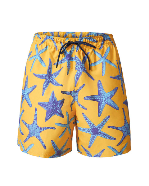 Pantaloneta de baño masculina con práctico bolsillo al lado derecho#color_151-estampado-estrellas-de-mar