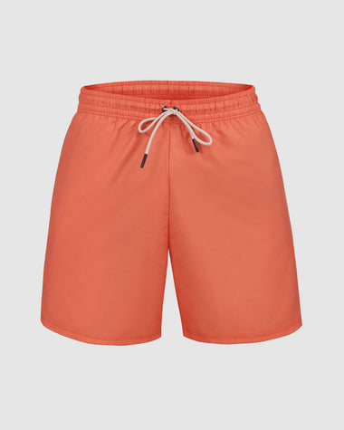 Pantaloneta de baño masculina con práctico bolsillo al lado derecho#color_244-naranja