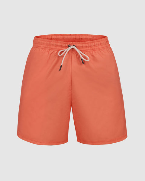 Pantaloneta de baño masculina con práctico bolsillo al lado derecho#color_244-naranja