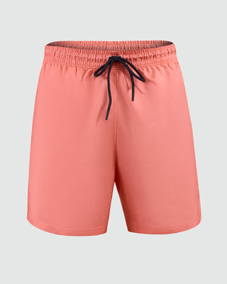 Pantaloneta de baño masculina con práctico bolsillo al lado derecho#color_358-coral