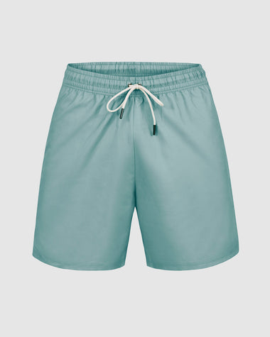 Pantaloneta de baño masculina con práctico bolsillo al lado derecho#color_656-verde