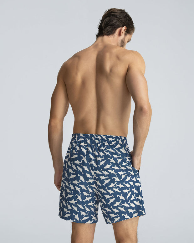 Pantaloneta de baño masculina con práctico bolsillo al lado derecho