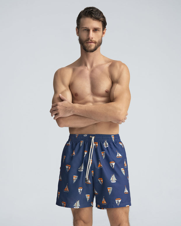 Pantaloneta de baño masculina con práctico bolsillo al lado derecho
