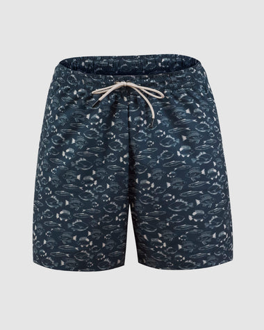 Pantaloneta de baño masculina con práctico bolsillo al lado derecho#color_a32-estampado-peces-azul